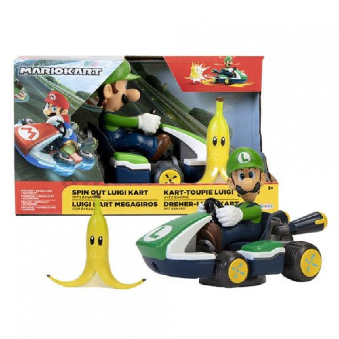 Super Mario 2.5 Inch Spin Out Mario Kart Luigi 40875 - Colorland Toys