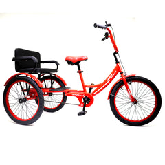 Knolly Three Wheel Bicycle 12 Inch Double Seat Red - Colorland Toys