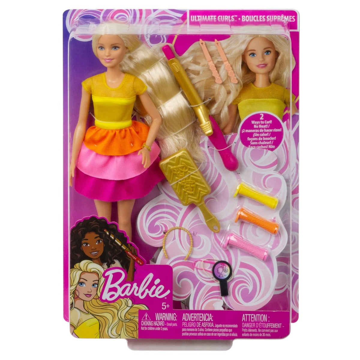 Barbie Ultimate Curls Doll With Hair Accessories Playset GBK24 - Colorland Toys