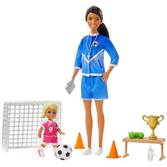 Barbie You Can Be Anything Soccer Coach Brunette Doll GLM53 - Colorland Toys