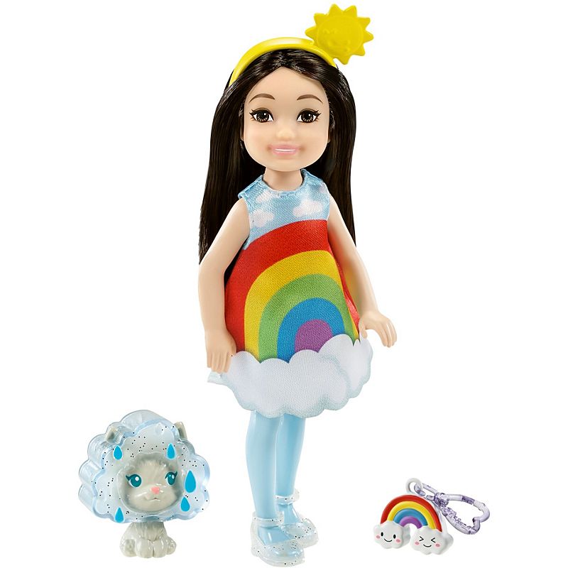 Barbie Club Chelsea Dress-Up Doll in Rainbow Costume with Pet and Accessories GHV69 - Colorland Toys