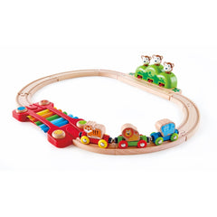 Hape  Music and Monkey Wooden Railway Playset w/ Xylophone - Colorland Toys