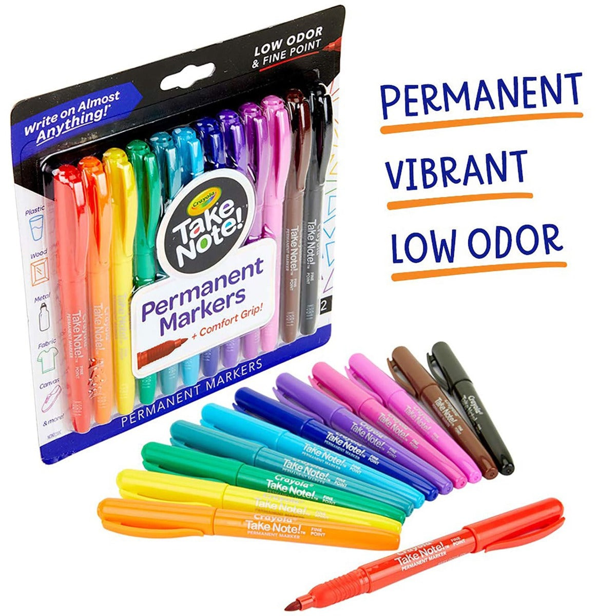 Crayola Take Note Permanent Markers Fine Point 58-6539 - Colorland Toys
