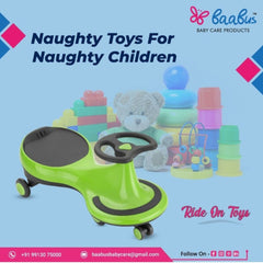 Ruiting Swing Car With Music Green MN071 - Colorland Toys