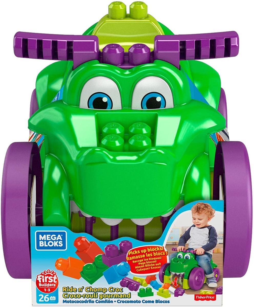 Fisher-Price Mega Bloks Ride n Chomp Croc Ride-on GFG22 - Colorland Toys