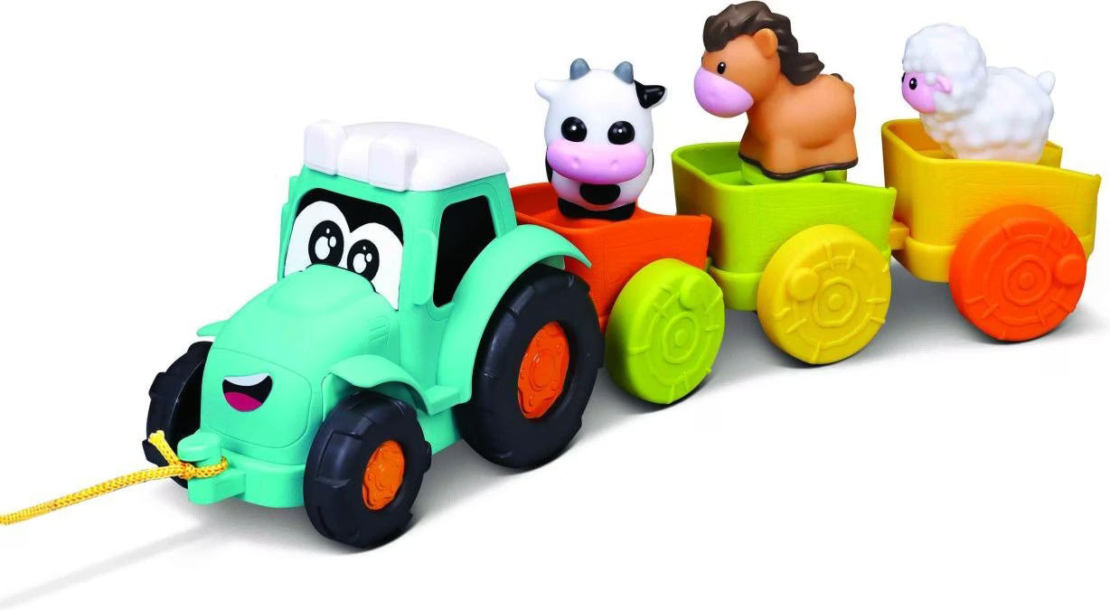 BBJunior Pull Along Farm Tractor 16-89027 - Colorland Toys