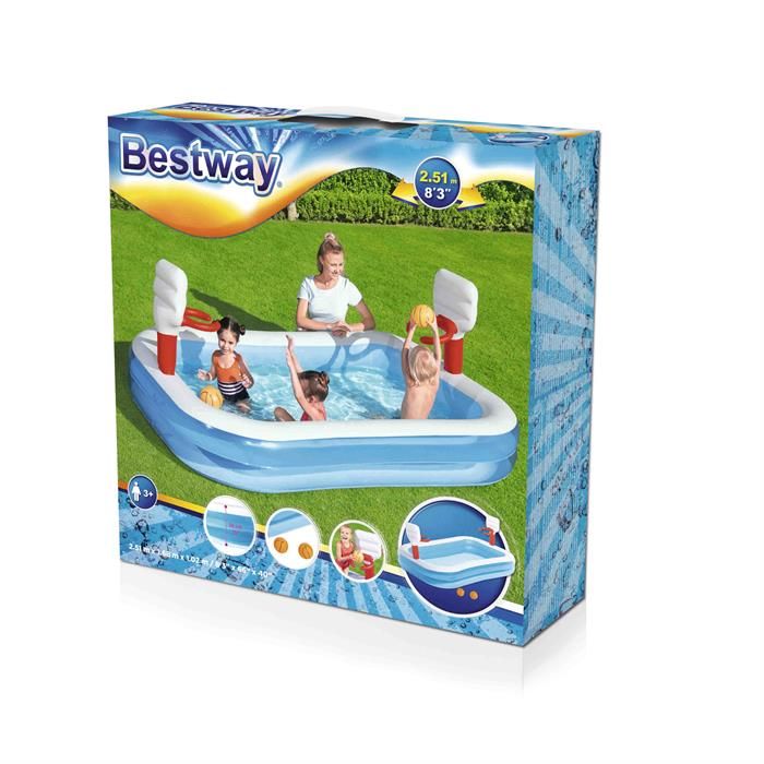 Bestway Family Pool Basketball 251 x 168 x 102 cm 54122 - Colorland Toys