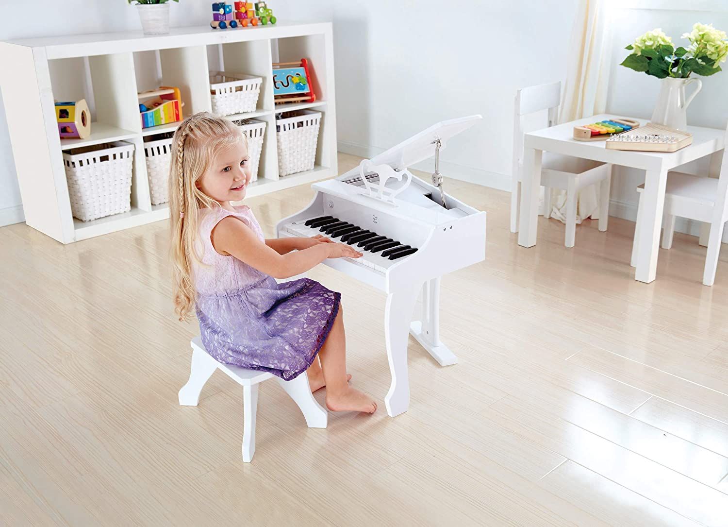 Hape Music Deluxe Grand Piano White 3pcs - Colorland Toys