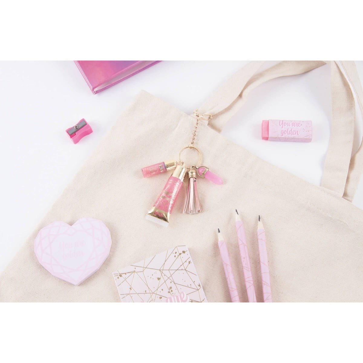 3C4G Pink & Gold Keychain Lip Gloss 10017 - Colorland Toys