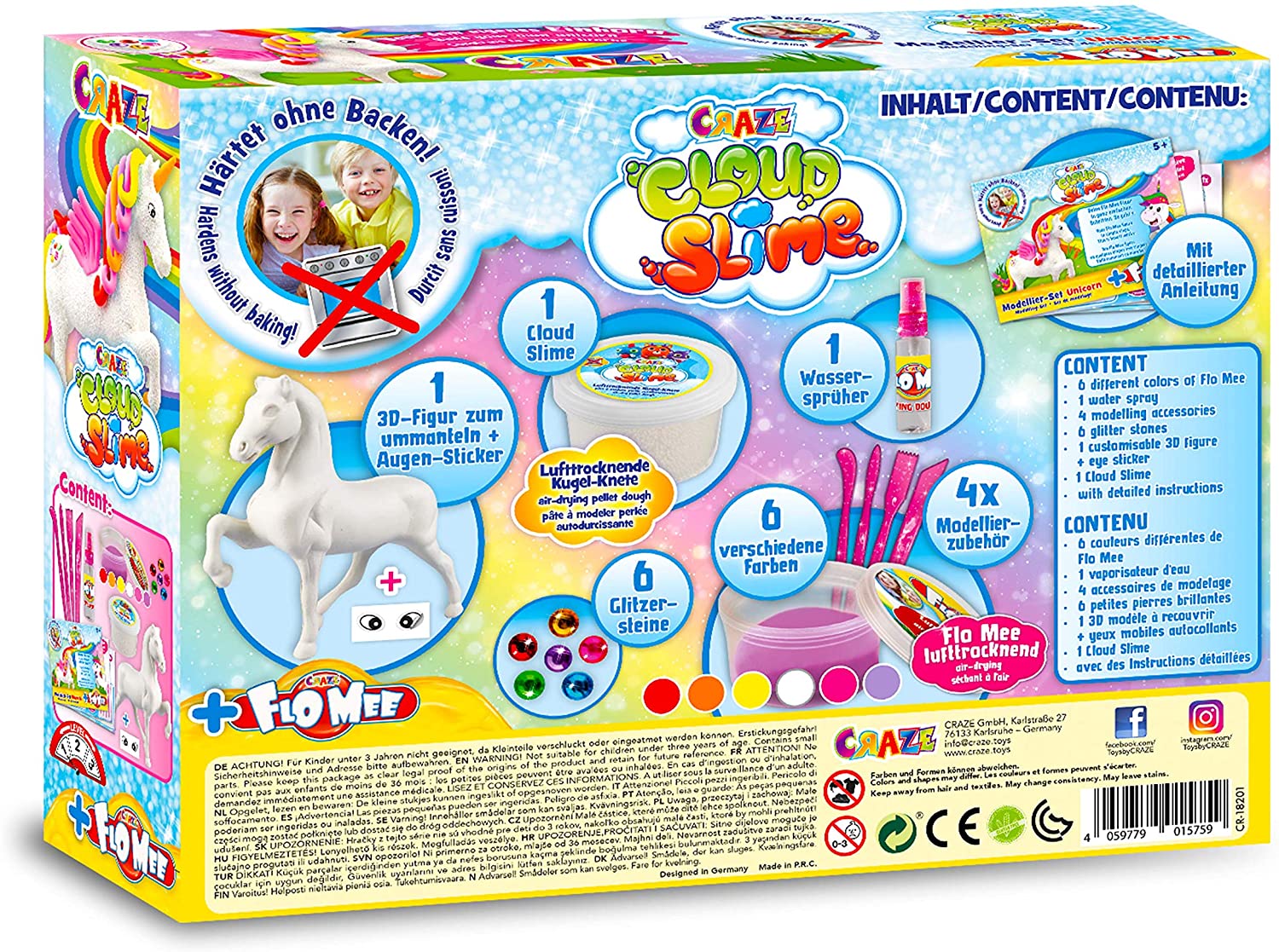 CRAZE Cloud Slime meets Flo mee Unicorn Set 15759 - Colorland Toys