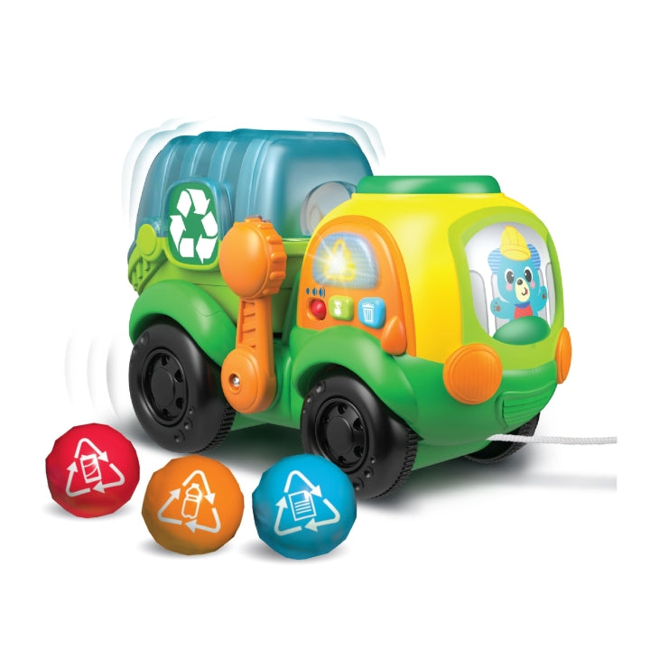 Go Green Pull Along Recycle Truck 250302 - Colorland Toys