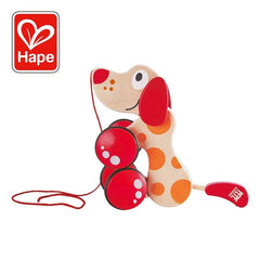 Hape - Puppy Push & Pull Walk-A-Long Wooden Toy - Colorland Toys