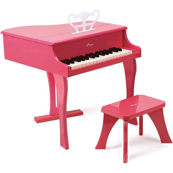 Hape 30-key Happy Wooden Grand Musical Piano Pink - Colorland Toys