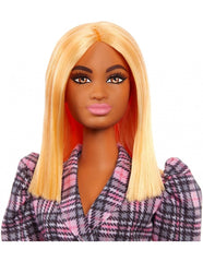 Barbie Fashionistas Doll 161 With Puff Sleeve Plaid Blazer Dress GRB53 - Colorland Toys