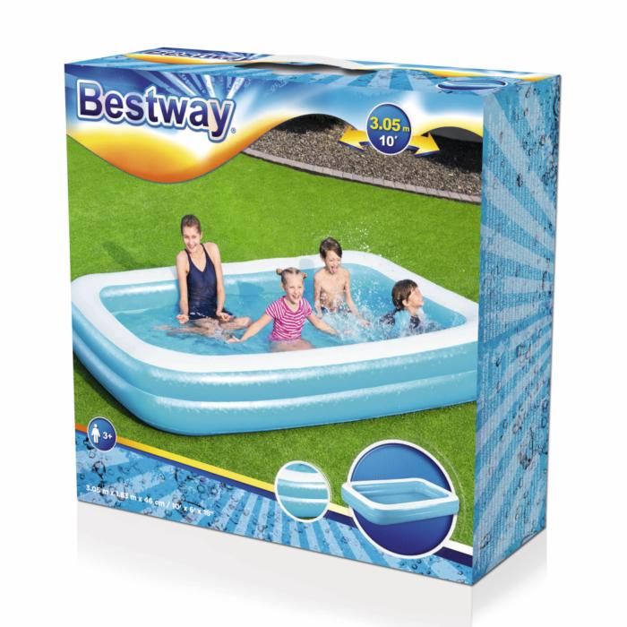 Bestway Blue Rectangular Pool 3.05mx1.83mx56cm 54009 - Colorland Toys