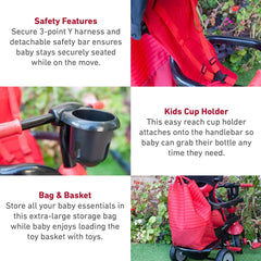 Smartrike Swing DLX Baby Tricycle Red 6500500 - Colorland Toys