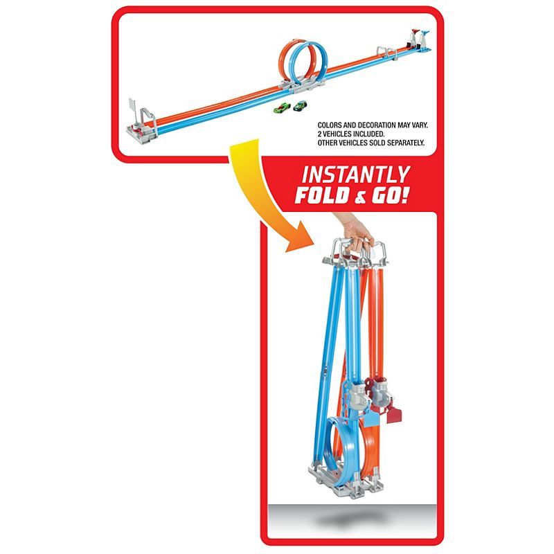 Hot Wheels Double Loop Dash Drag Racing Playset GFH85 - Colorland Toys
