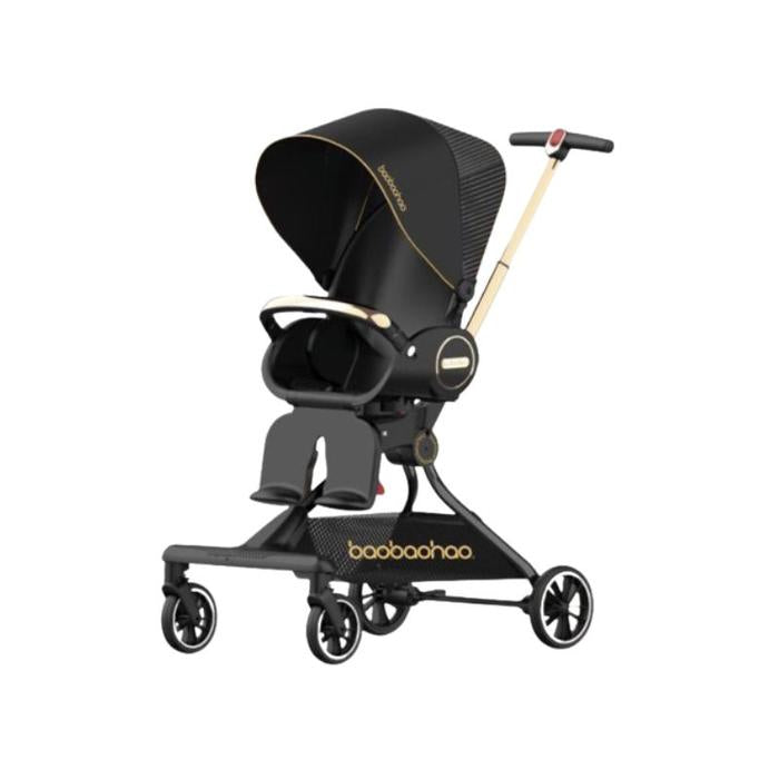 Baobaohao V9 Baby Stroller, Black – 360° Rotating Seat, Foldable Design with Canopy & 5-Point Harness – For Newborns to 3 Years - Colorland Toys