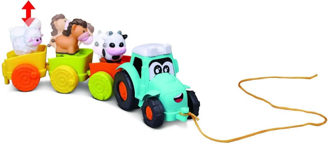BBJunior Pull Along Farm Tractor 16-89027 - Colorland Toys