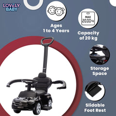 Mercedes-Benz Push Ride-On Car for Toddlers – Model 3288H (Black) - Colorland Toys