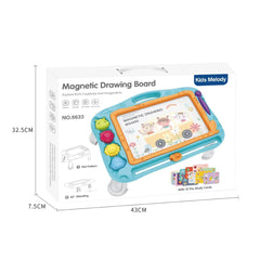 Kids Melody Magnetic Drawing Board With 12-Pcs Study Cards 6633 - Colorland Toys