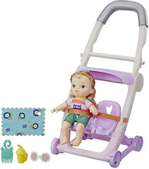 Hasbro Littles By Baby Alive Push And Kick Stroller Little Ana E6703 - Colorland Toys