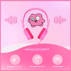 Booma Beats Wired Headphones (Pink)