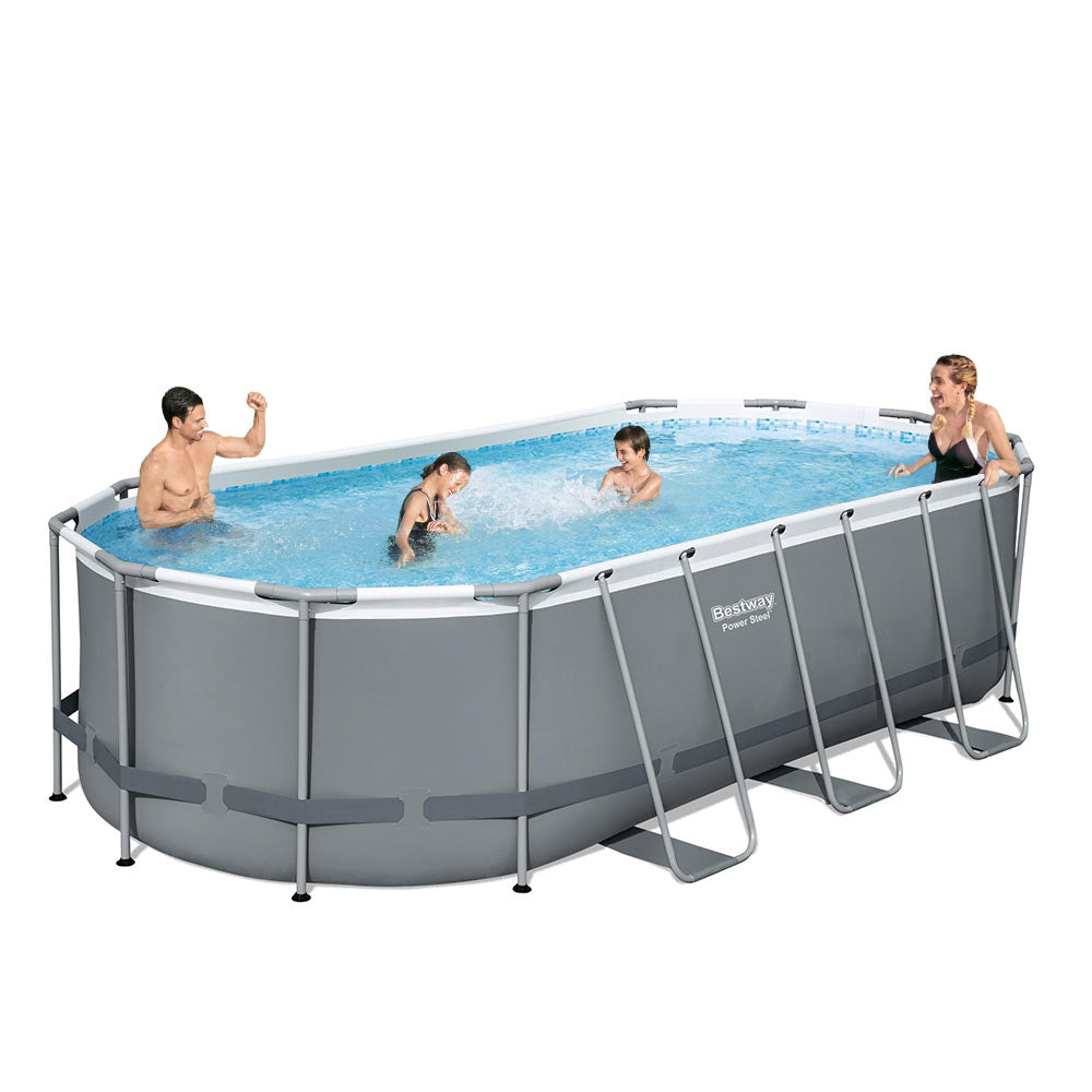 Bestway Power Steel Oval Above Ground Pool 5.49mx2.74mx1.22m 56710 - Colorland Toys