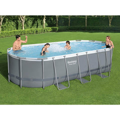 Bestway Power Steel Oval Above Ground Pool 5.49mx2.74mx1.22m 56710 - Colorland Toys