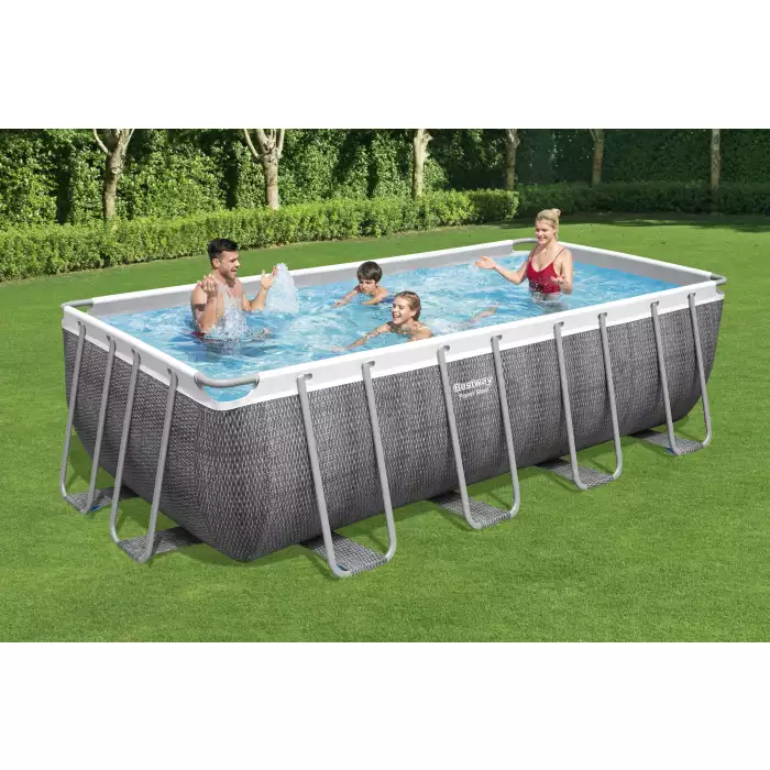 Bestway Power Steel Rectangular Frame Pool 4.88mx2.44mx1.22m 56996 - Colorland Toys