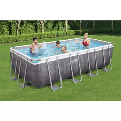 Bestway Power Steel Rectangular Frame Pool 4.88mx2.44mx1.22m 56996 - Colorland Toys