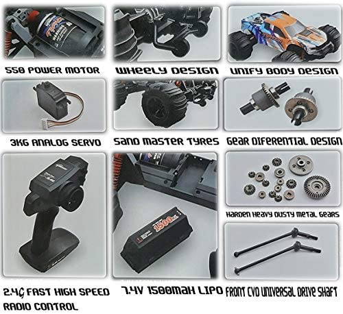 Mytoys Hobbiway Typhoon High Speed RC Monster Racing Car Assorted MT660 - Colorland Toys