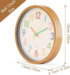 Azonee Kids Silent Wall Clock with Colorful Numbers - Colorland Toys