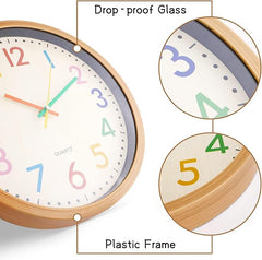 Azonee Kids Silent Wall Clock with Colorful Numbers - Colorland Toys