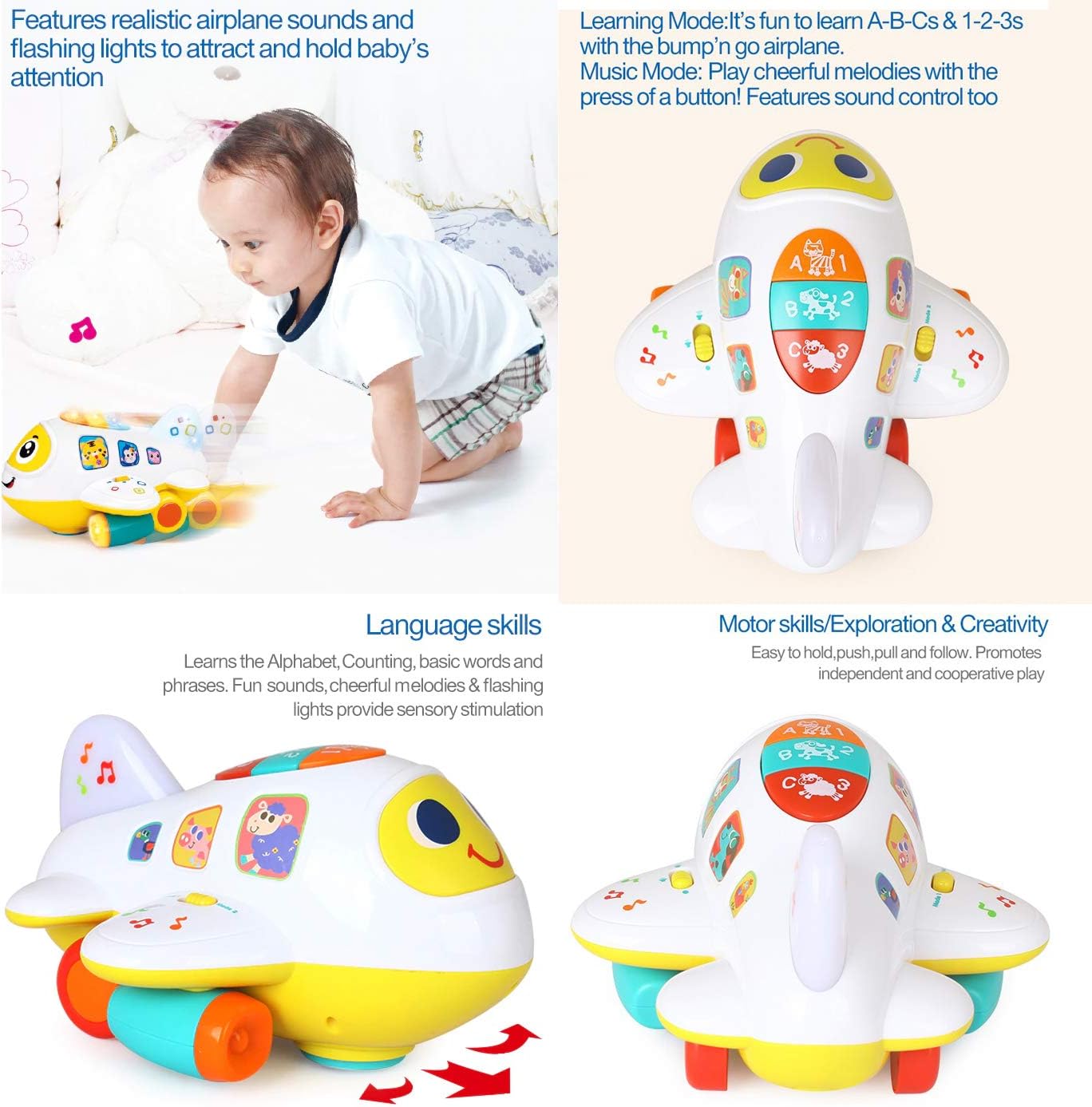 Bump 'n Go Learning Plane 6103 - Colorland Toys