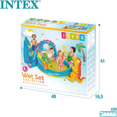 Intex Dinoland Inflatable Play Center – Dinosaur-Themed Water Pool with Slide & Sprayer (Model 57135) - Colorland Toys