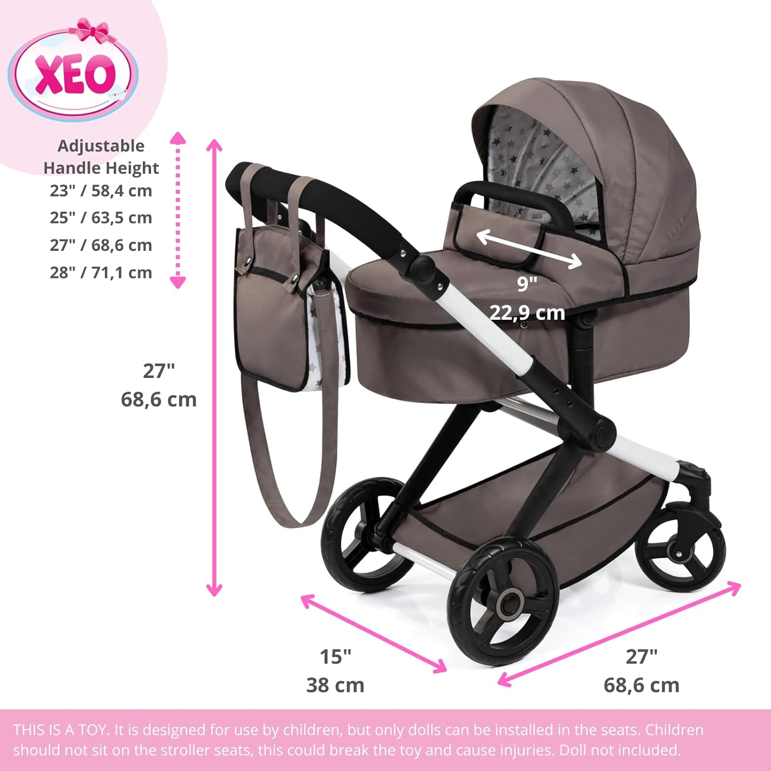 Dolls Pram Xeo 17086AB - Colorland Toys