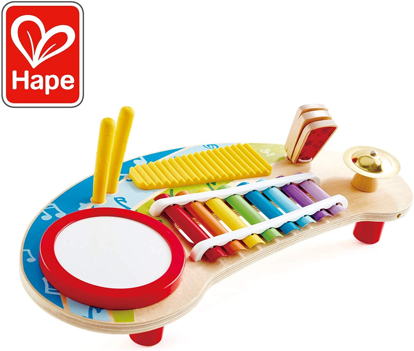 Hape 5-in-1 Mighty Mini Band Musical Wooden Instrument Set - Colorland Toys