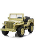 Kids Military Willy Jeep Ride-On 3-Seater Light Green12V 4M DM101 - Colorland Toys