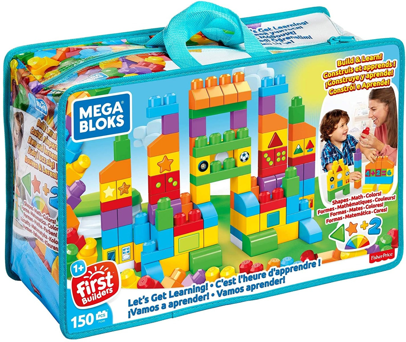 Fisher-Price Mega Bloks Lets Get Learning Bag 150 Pieces FVJ49 - Colorland Toys