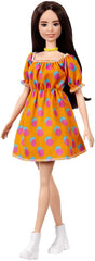 Barbie Fashionista Doll Brunette with Orange Polka Dot Dress GRB52 - Colorland Toys