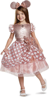 Costume Child Disney Minnie Rose Gold Deluxe Dress-Up Size 4-6 S 15701L