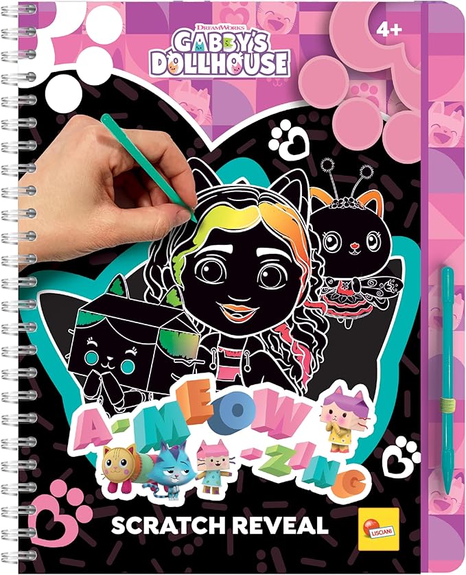 Lisciani Gabby's Dollhouse Sketchbook A-Meow-Zing Scratch Reveal 12976 - Colorland Toys