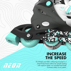 Yvolution Neon Combo Cyber Skates Grey/Teal 3-6 NT31E4 - Colorland Toys