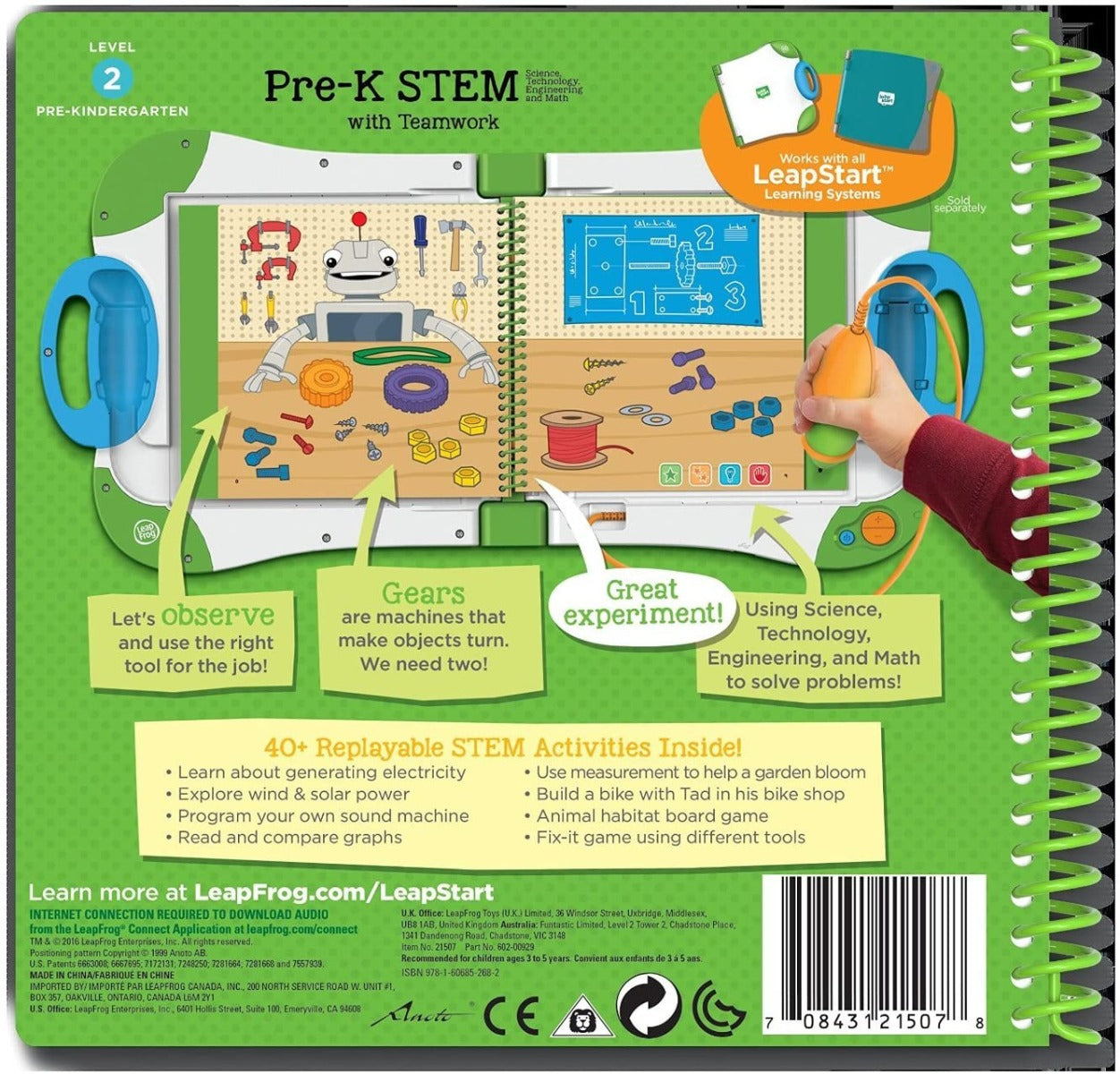 LeapFrog LeapStart Pre-Kindergarten Activity Book 80-21507 - Colorland Toys