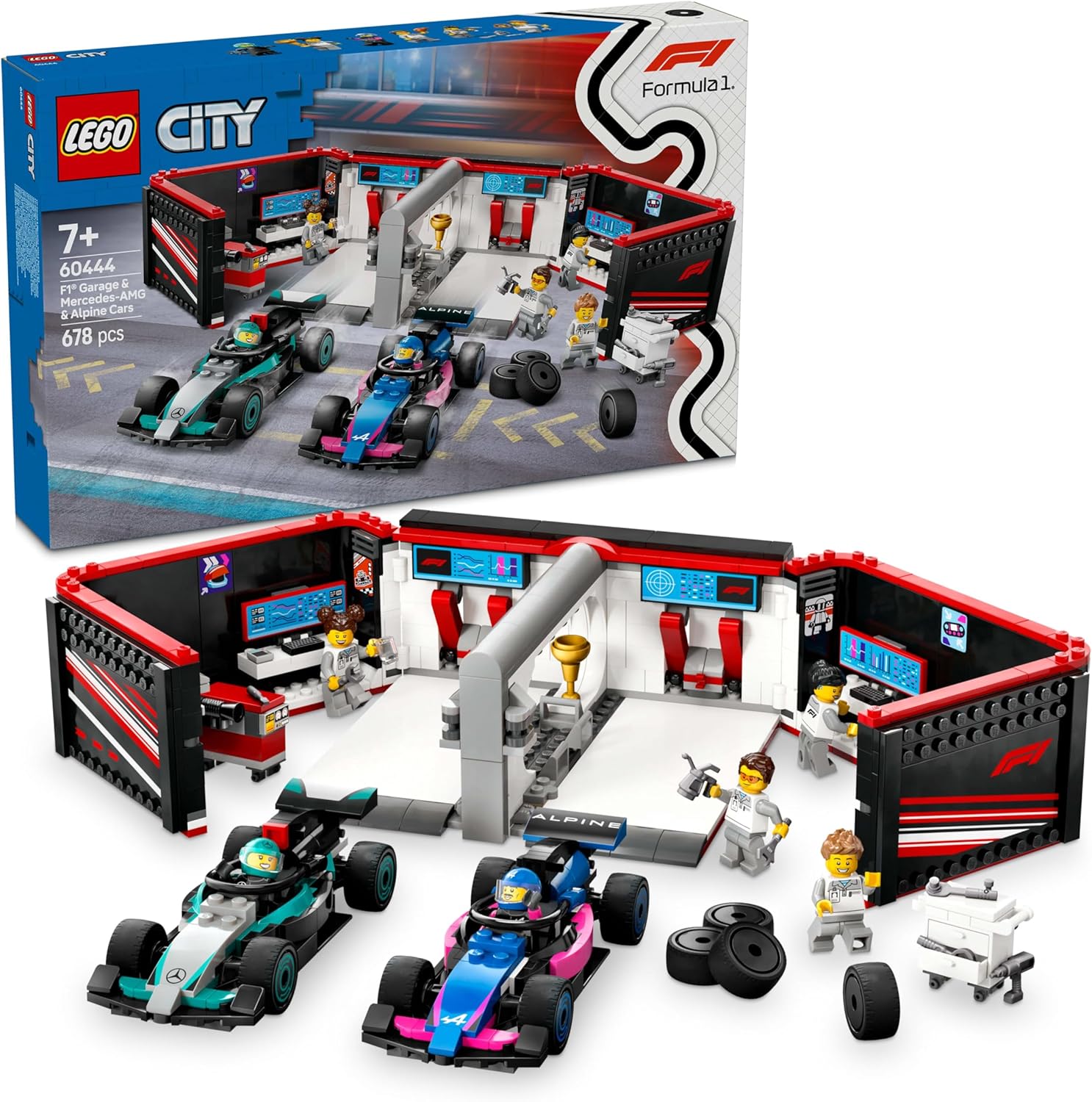 LEGO F1 Garage & Mercedes-AMG & Alpine Cars 60444 - Colorland Toys