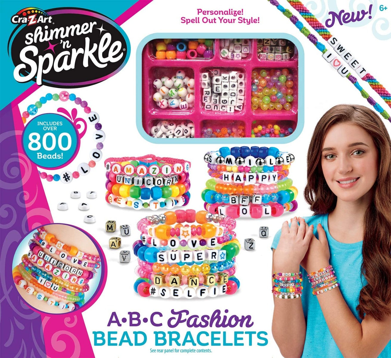 Shimmer n Sparkle ABC Fashion Bead Bracelet 17883 - Colorland Toys