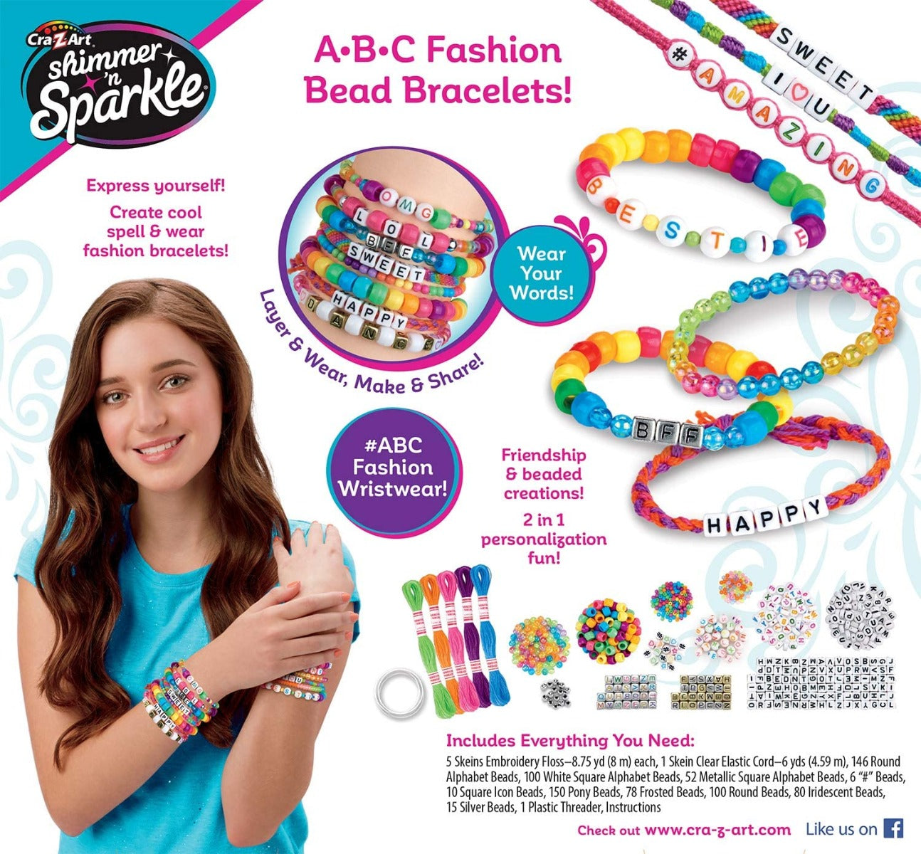 Shimmer n Sparkle ABC Fashion Bead Bracelet 17883 - Colorland Toys