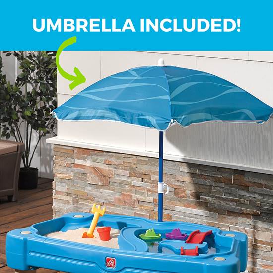 Step2 Cascading Cove Sand & Water Table with Umbrella 850900 - Colorland Toys
