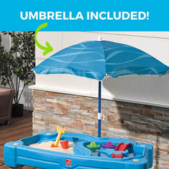 Step2 Cascading Cove Sand & Water Table with Umbrella 850900 - Colorland Toys